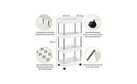 Slickblue 4-Layer Mobile Storage Cart Multi-Functional Shelving for Kitchen, Bathroom, and Laundry Spaces