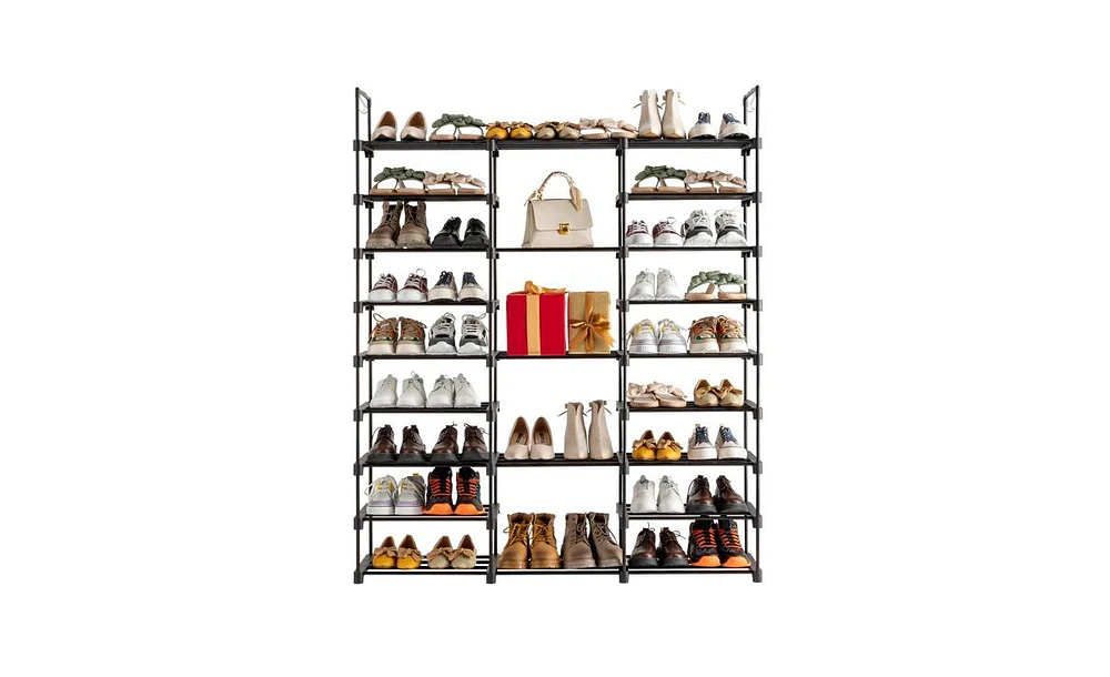 Slickblue 9-Tier Shoe Rack Storage Organizer for Entryway, Holds 50-55 Pairs, Stackable Shoe Shelf Cabinet