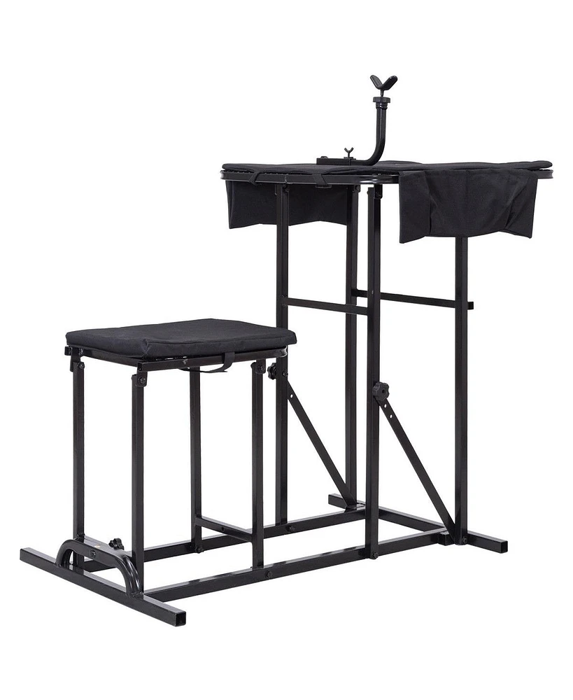 Hongge Foldable Shooting Bench with Adjustable Height Table