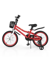 Hongge 18 Feet Kids Bike with Removable Training Wheels-Red