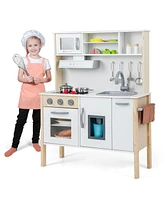 Hongge Wooden Pretend Play Kitchen Set for Toddlers