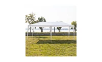 Slickblue Six-Sided Waterproof Tent with Two Doors and Spiral Tubes, Ideal for Outdoor Use in White