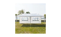 Slickblue Six-Sided Waterproof Tent with Two Doors and Spiral Tubes, Ideal for Outdoor Use in White