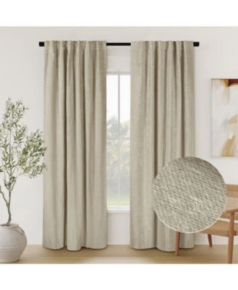 Awesome Home Chenille Solid Room Darkening Back Tab Curtain Panel 52 Xd796