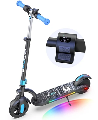 Gyroor H40 Kids Electric Scooter with 180W Motor & Led Visible Display, 10 Mph, Colorful Lights, Adjustable Speed and Height, for Kid