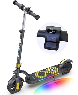 Gyroor H40 Kids Electric Scooter with 180W Motor & Led Visible Display, 10 Mph, Colorful Lights, Adjustable Speed and Height, Electric Scooter for Kid