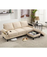 Streamdale Furniture Upgraded Sofa with Storage Footrest, Cup Holders, Usb Port, and Magazine Bags