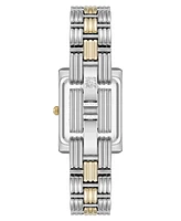 Anne Klein Women's Quartz Premium Crystal Accented Grooved Two-Tone Alloy Metal Bracelet Watch, 24mm