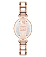 Anne Klein Women's Quartz Oval Diamond Accented Gold-Tone Alloy Metal Bangle Watch, 26mm