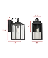 Flynama 1-Light Matte Black Sensing Outdoor Hardwired Wall Sconce with No Included