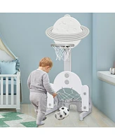 Hongge 3 in 1 Height Adjustable Kids Basketball Hoop Set with Balls
