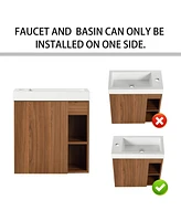 Compact Wall Vanity with Resin Sink and Soft-Closing Hinges