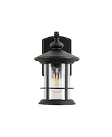 Flynama 1 Waterproof Outdoor Wall Light, Clear Glass Sheet Outdoor Wall Light, Matte Black