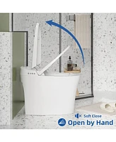 gaomon Smart Toilet,One Piece Bidet Toilet for Bathrooms,Elongated Toilet With Warm Water,Foot Sensor Operation,Dual Auto Flush,Heated Bidet Seat,Nigh