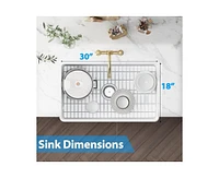 gaomon White Farmhouse Sink inch Fireclay Apron Front Single Bowl Kitchen Sink Deep Drop In Farm Sink Undermount with Bottom Grid & Strainer Drain