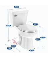 gaomon Two-Piece Elongated 1.28 Gpf Siphonic Flush Toilet with Soft Close Seat, Universal Height Ada Cotton (Toilet Seat Included)