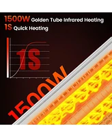 Gymax 1500W Standing Electric Heater w/ Double-sided Heating Infrared Patio Heater