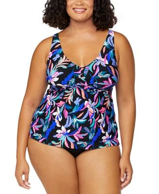 Island Escape Plus Size Monterey Printed Tankini Plus Size Solid Bikini Briefs Exclusively At Macys