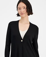 Anne Klein Women's One-Button Long Cardigan Sweater