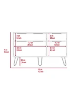 Begonia Double Dresser, Four Drawers, Superior Top, Hairpin Legs, Light Oak
