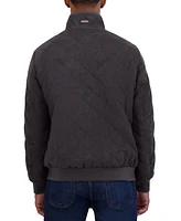 Nautica Men's Quilted Faux-Suede Bomber Jacket