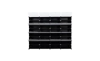 Slickblue 8-Tier Portable Shoe Rack Organizer with 64-Pair Capacity, Expandable 32-Grid Storage Tower for Heels, Boots, and Slippers