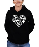 La Pop Art Women's Halloween Heart Hooded Sweatshirt