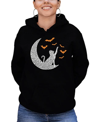 La Pop Art Women's Lunar Bats Word Hooded Sweatshirt