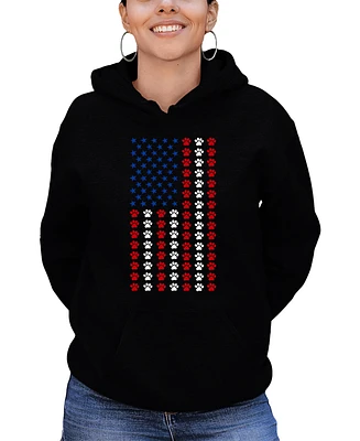 La Pop Art Women's Paws Flag Hooded Sweatshirt