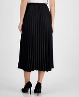 Anne Klein Women's Pleated Pull-On Belted Midi Skirt