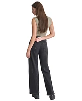 Dkny Jeans Women's High-Rise Front-Pleat Wide-Leg Trouser