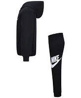 Nike Little Boys Club Fleece 2-Pc. Logo Hoodie & Sweatpants Set