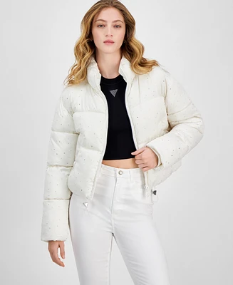 Guess Women's Antonia Strass Embellished Puffer Coat