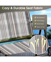 Sugift Set of 2 Patio Folding Sling Chairs Space-saving Dining Chair