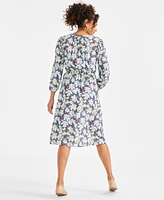 Style & Co Women's Printed Metallic Midi Dress, Exclusively at Macy's