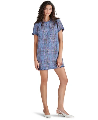 Steve Madden Women's Ria Short Sleeve Tweed Shift Dress