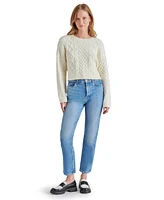 Steve Madden Women's Kessie Cable Knit Tie Back Sweater