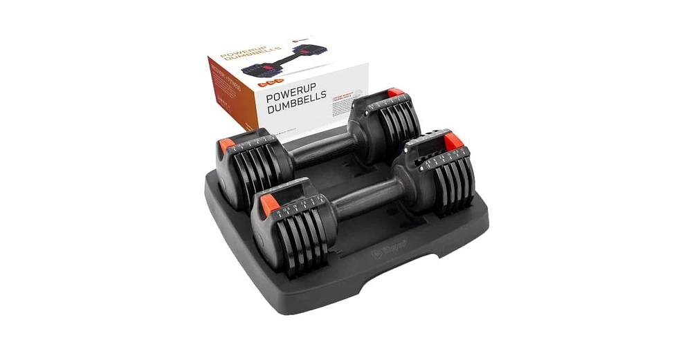 LifePro 15Lbs Adjustable Dumbbells - 6-in-1, Compact, Quick Adjust for Full Body Home Gym Fitness