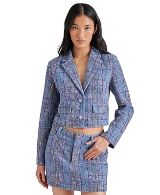 Steve Madden Women's Seraphine Cropped Tweed Blazer