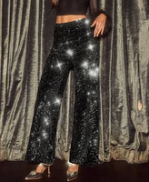 Cupshe Women's Black Sequins Wide Leg Pants