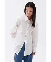 Nocturne Women's Long Sleeve Button- Up Shirt