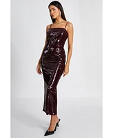 Quiz Women's Sequin Strappy Sleeveless Maxi Dress