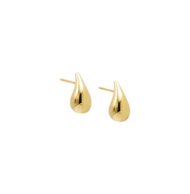 By Adina Eden Mini Solid Teardrop Drop Stud Earring 14K