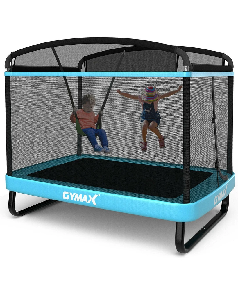 Gymax 6FT Recreational Kids Trampoline W/Swing Safety Enclosure Indoor/Outdoor Orange