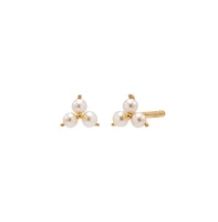 By Adina Eden Pearl Trio Cluster Stud Earring 14K