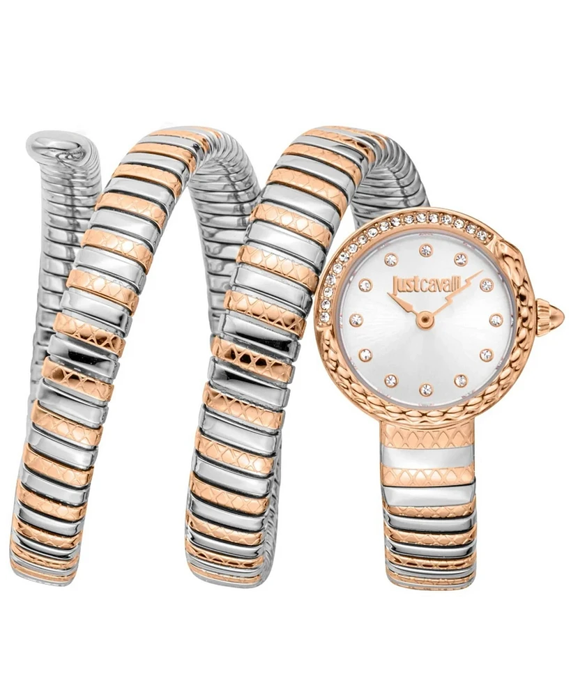 Just Cavalli Women's Enchanting Snake Silver Dial Watch - JC1L302M0065