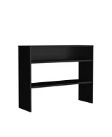 Depot E-Shop Saxman Library Desk with 2 Shelves and Legs, Black