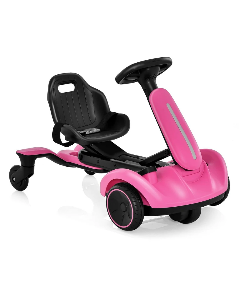 Hongge 6V Kids Ride on Drift Car with 360° Spin and 2 Adjustable Heights-Pink