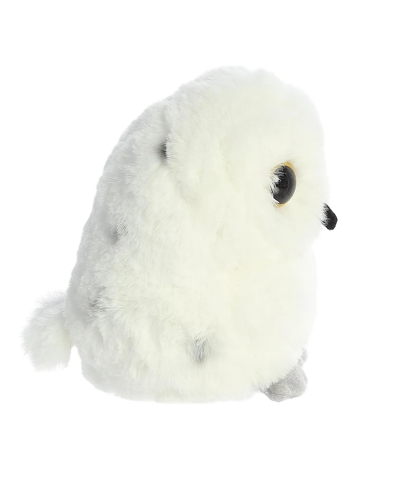 Aurora Mini Hoot Owl Rolly Pet Round Plush Toy White 5"