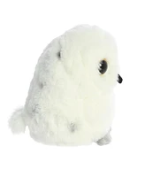 Aurora Mini Hoot Owl Rolly Pet Round Plush Toy White 5"